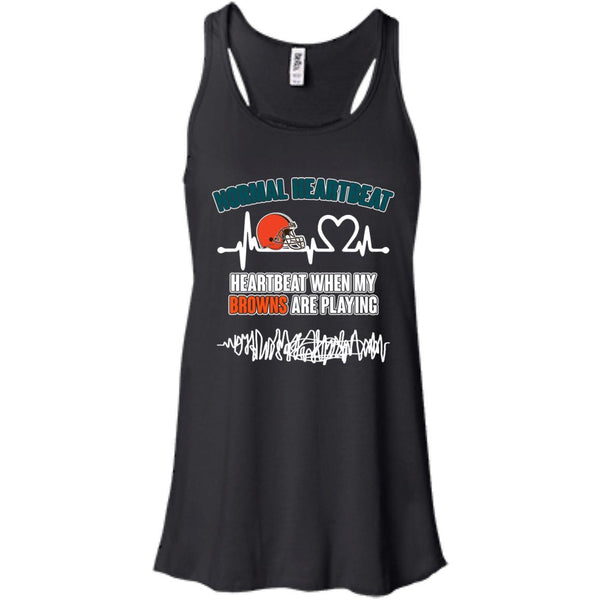 Cleveland Browns T shirts Heartbeat When My Browns Playing Hoodies Sweatshirts