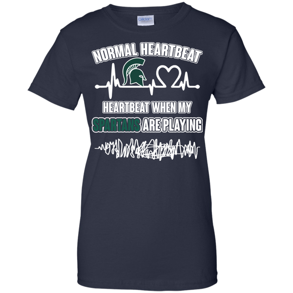 Michigan State Spartans T shirts Heartbeat When My Spartans Playing Hoodies Sweatshirts