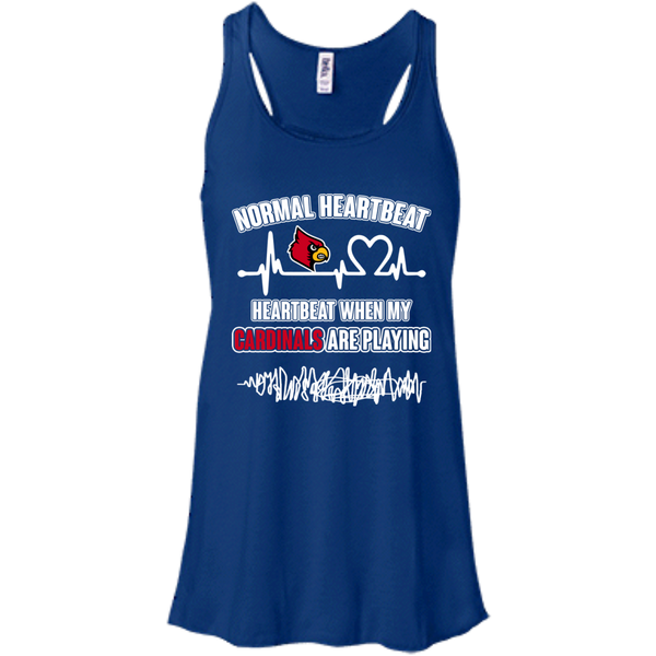 Louiville Cardinals T shirts Heartbeat When My Cardinals Playing Hoodies Sweatshirts