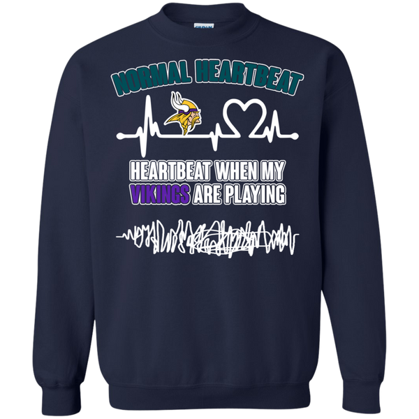 Minnesota Vikings T shirts Heartbeat When My Vikings Playing Hoodies Sweatshirts