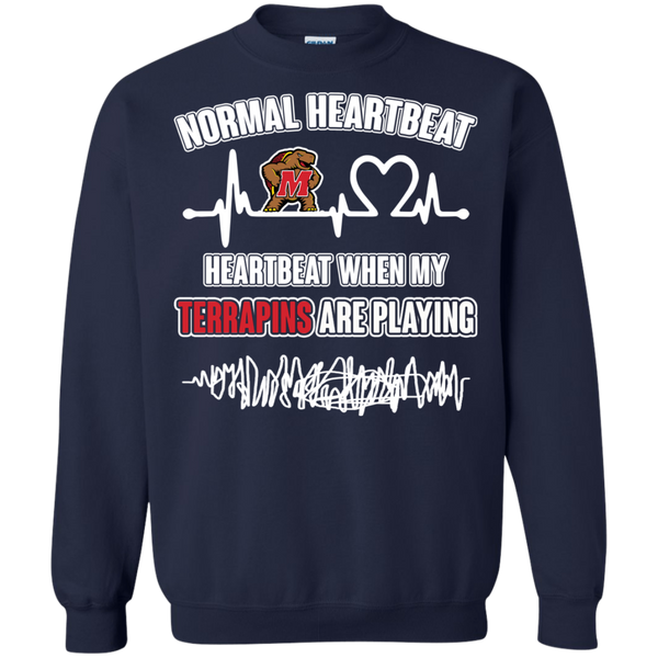 sMaryland Terrapins T shirts Heartbeat When My Terrapin Playing Hoodies Sweatshirts