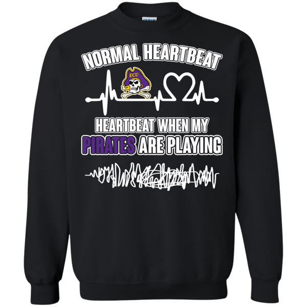East Carolina Pirates T shirts Heartbeat When My Pirates  Playing Hoodies Sweatshirts