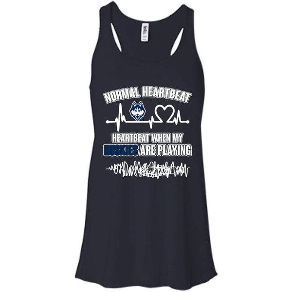 Connecticut Huskies T shirts Heartbeat When My Huskies Playing Hoodies Sweatshirts