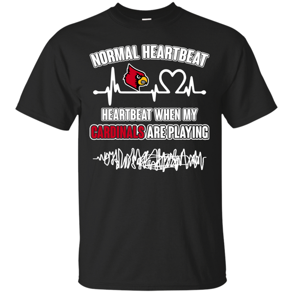 Louiville Cardinals T shirts Heartbeat When My Cardinals Playing Hoodies Sweatshirts