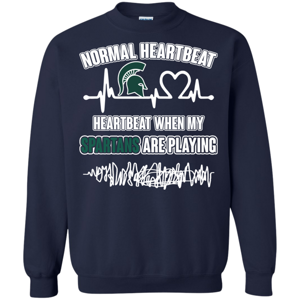 Michigan State Spartans T shirts Heartbeat When My Spartans Playing Hoodies Sweatshirts