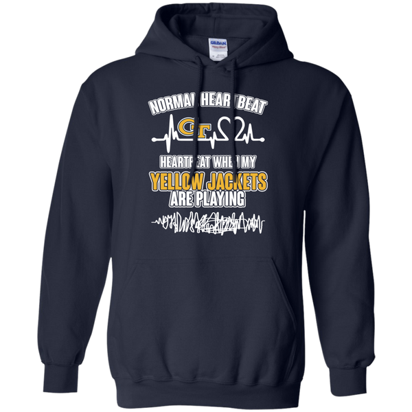 Georgia Tech Yellow Jackets T shirts Heartbeat When My Yellow Jackets Playing Hoodies Sweatshirts