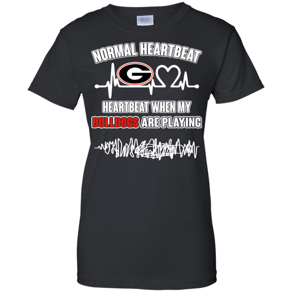 Georgia Bulldogs T shirts Heartbeat When My Bulldogs Playing Hoodies Sweatshirts