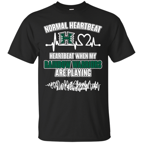 Hawaii Rainbow Warriors T shirts Heartbeat When My Rainbow Warriors Playing Hoodies Sweatshirts