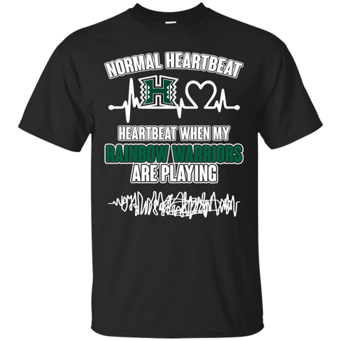 Hawaii Rainbow Warriors T shirts Heartbeat When My Rainbow Warriors Playing Hoodies Sweatshirts