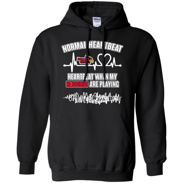 Illinois State Redbirds T shirts Heartbeat When My Redbirds Playing Hoodies Sweatshirts