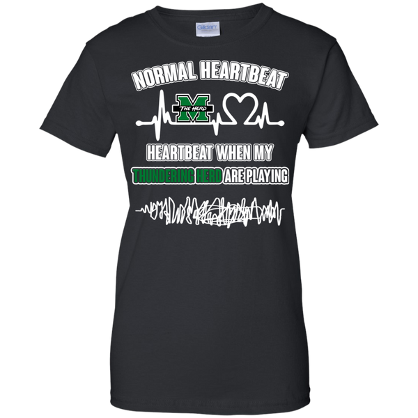 Marshall Thundering Herd T shirts Heartbeat When My Thundering Herd Playing Hoodies Sweatshirts