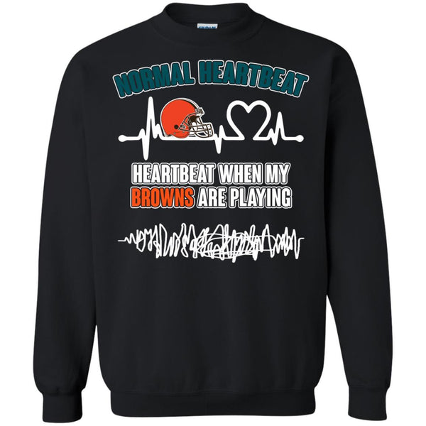 Cleveland Browns T shirts Heartbeat When My Browns Playing Hoodies Sweatshirts