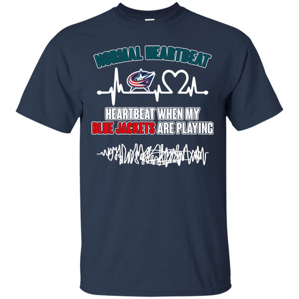 Columbus Blue Jackets T shirts Heartbeat When My Blue Jackets Playing Hoodies Sweatshirts