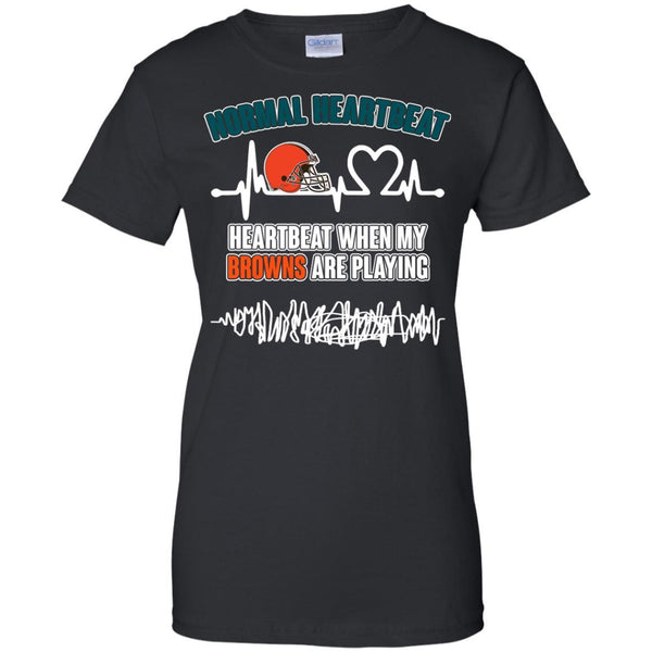 Cleveland Browns T shirts Heartbeat When My Browns Playing Hoodies Sweatshirts