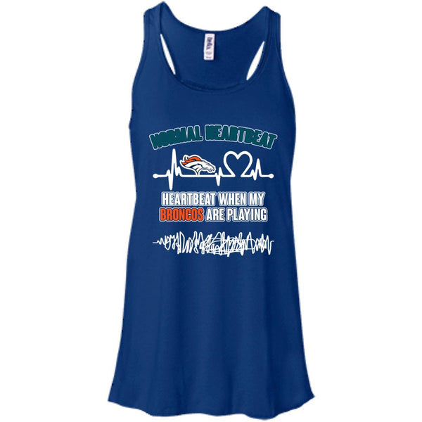 Denver Broncos T shirts Heartbeat When My Broncos Playing Hoodies Sweatshirts