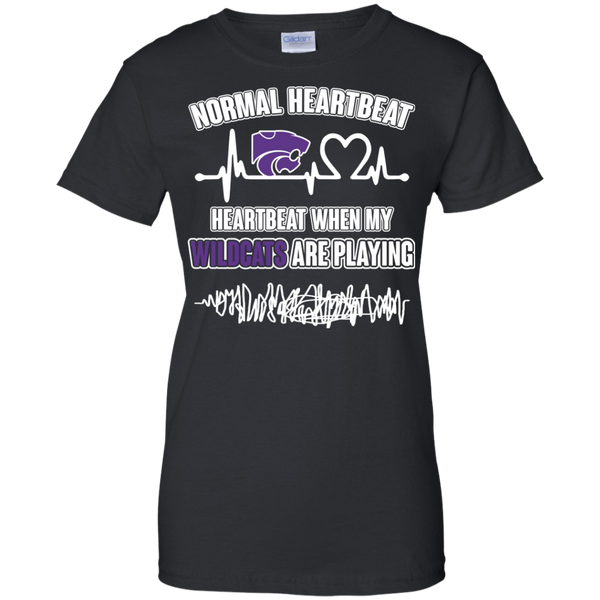 Kansas State Wildcats T shirts Heartbeat When My Wildcats Playing Hoodies Sweatshirts