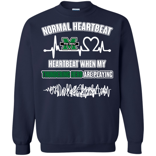 Marshall Thundering Herd T shirts Heartbeat When My Thundering Herd Playing Hoodies Sweatshirts