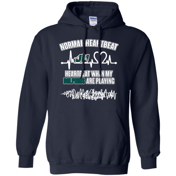 Jacksonville Dolphins T shirts Heartbeat When My Dolphins Playing Hoodies Sweatshirts