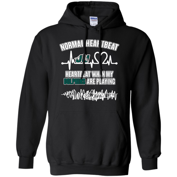 Jacksonville Dolphins T shirts Heartbeat When My Dolphins Playing Hoodies Sweatshirts