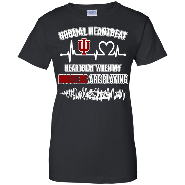 Indiana Hoosiers T shirts Heartbeat When My Hoosiers Playing Hoodies Sweatshirts