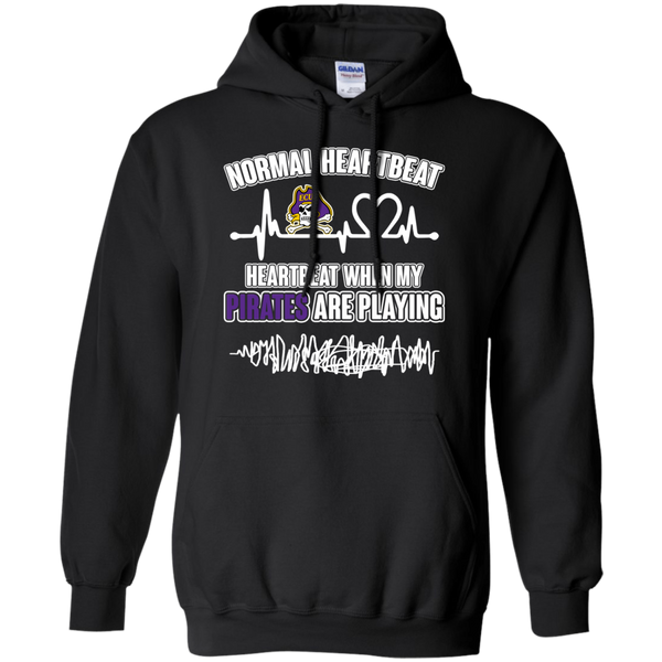 East Carolina Pirates T shirts Heartbeat When My Pirates  Playing Hoodies Sweatshirts
