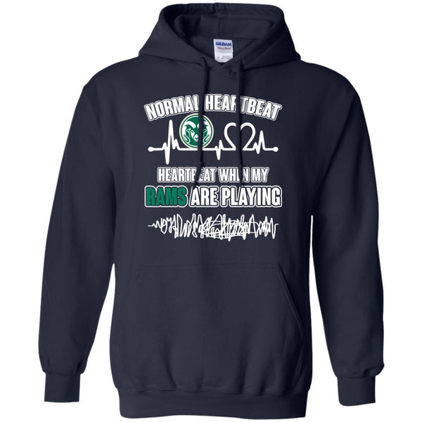 Colorado State Rams T shirts Heartbeat When My Rams Playing Hoodies Sweatshirts