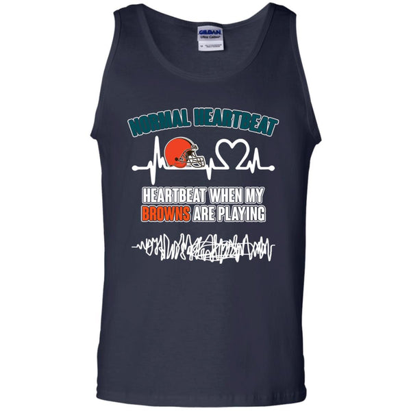Cleveland Browns T shirts Heartbeat When My Browns Playing Hoodies Sweatshirts