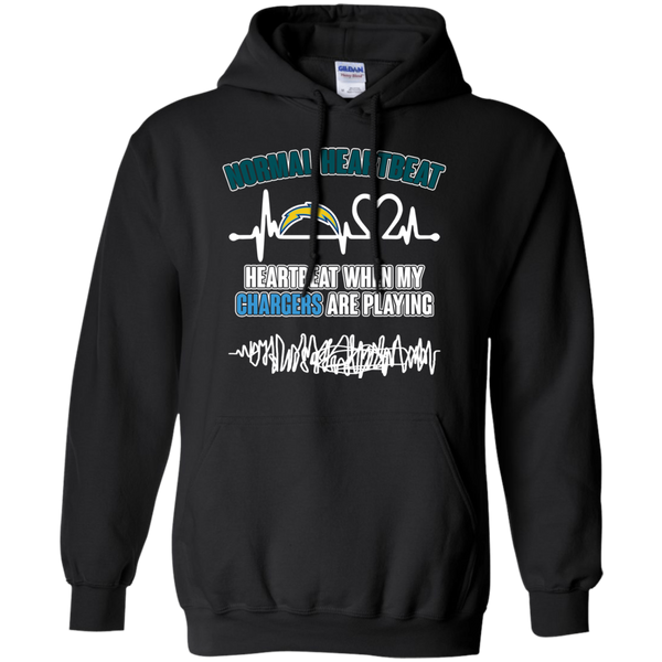 Los Angeles Chargers T shirts Heartbeat When My Chargers Playing Hoodies Sweatshirts