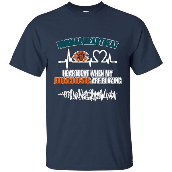 Chicago Bears T shirts Heartbeat When My Chicago Bears Playing Hoodies Sweatshirts