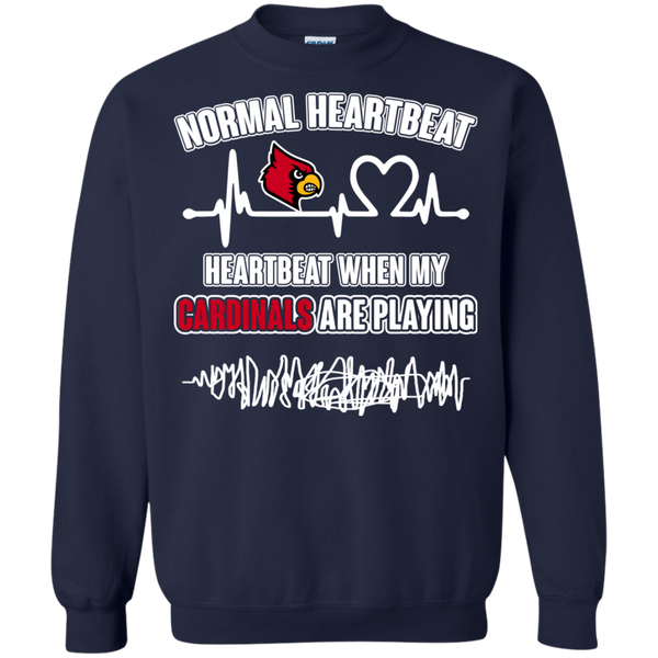 Louiville Cardinals T shirts Heartbeat When My Cardinals Playing Hoodies Sweatshirts