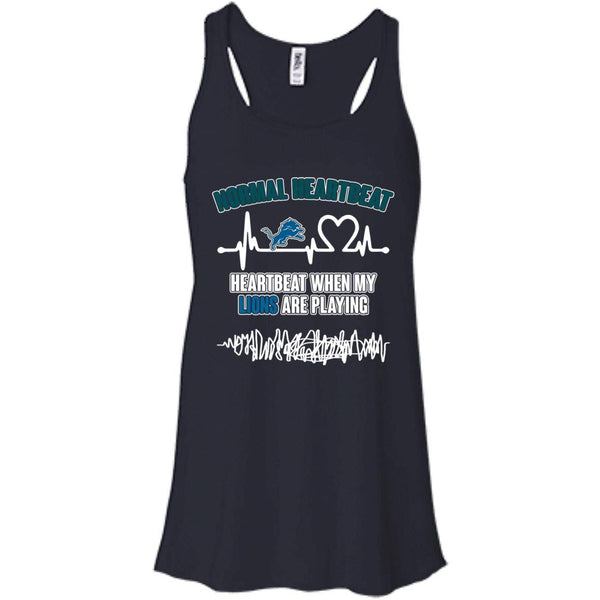 Detroit Lions T shirts Heartbeat When My Lions Playing Hoodies Sweatshirts