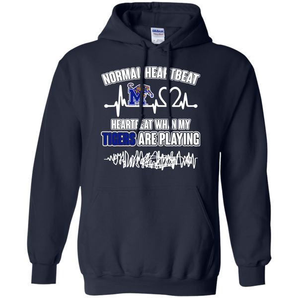 Memphis Tigers T shirts Heartbeat When My Tigers  Playing Hoodies Sweatshirts