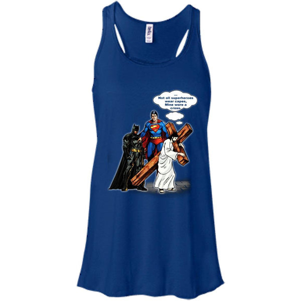 Christian Jesus T shirts Batman Superman Not All Superheroes Wear Capes Mine Wore A Cross Hoodies Sweatshirts