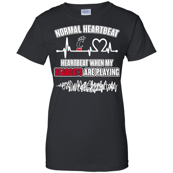 Cincinnati Bearcats T shirts Heartbeat When My Bearcats Playing Hoodies Sweatshirts