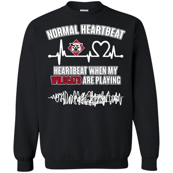 Davidson Wildcats T shirts Heartbeat When My Wildcats Playing Hoodies Sweatshirts