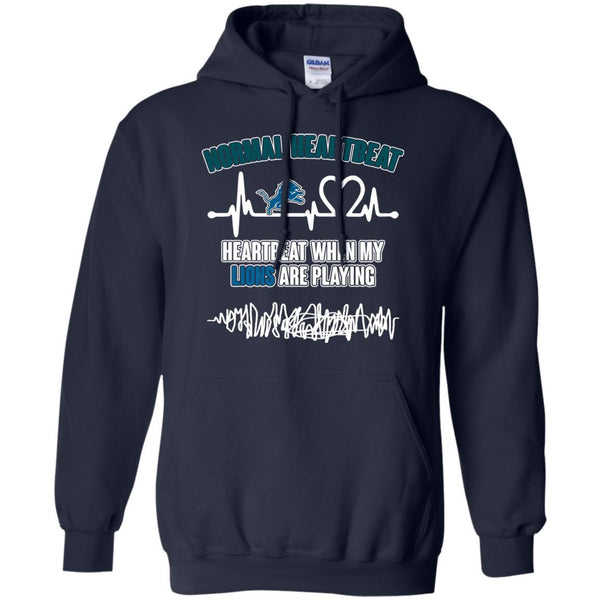 Detroit Lions T shirts Heartbeat When My Lions Playing Hoodies Sweatshirts