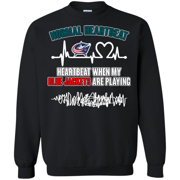 Columbus Blue Jackets T shirts Heartbeat When My Blue Jackets Playing Hoodies Sweatshirts