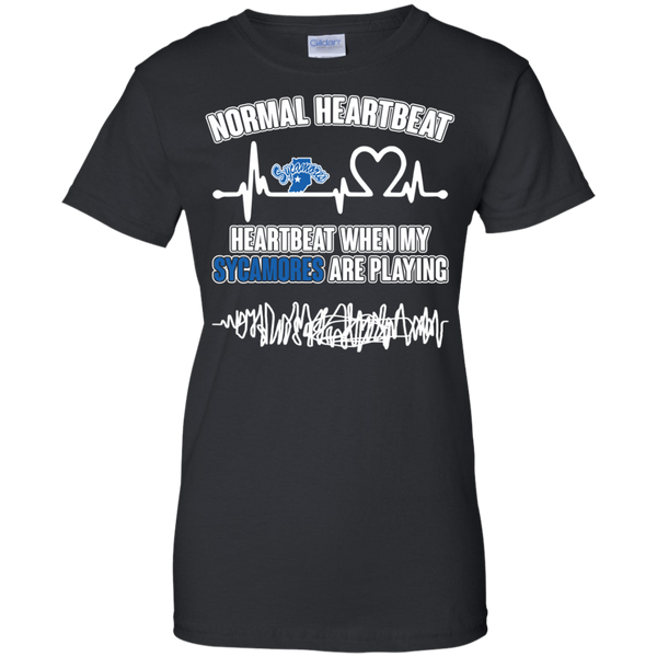 Indiana State Sycamores T shirts Heartbeat When My Sycamores Playing Hoodies Sweatshirts