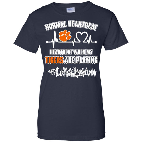 Clemson Tigers T shirts Heartbeat When My Tigers Playing Hoodies Sweatshirts