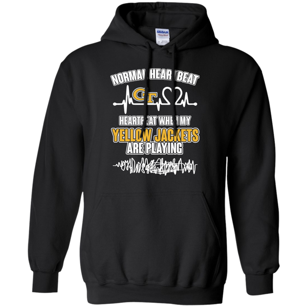 Georgia Tech Yellow Jackets T shirts Heartbeat When My Yellow Jackets Playing Hoodies Sweatshirts
