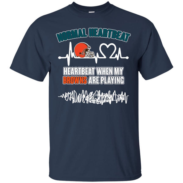 Cleveland Browns T shirts Heartbeat When My Browns Playing Hoodies Sweatshirts