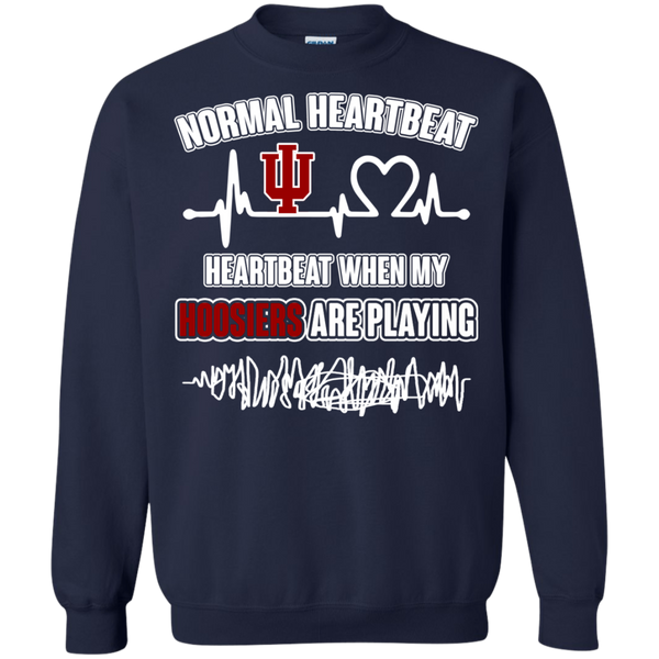 Indiana Hoosiers T shirts Heartbeat When My Hoosiers Playing Hoodies Sweatshirts