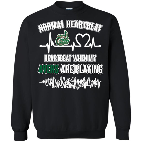 Charlotte 49ERS T shirts Heartbeat When My 49ERS Playing Hoodies Sweatshirts
