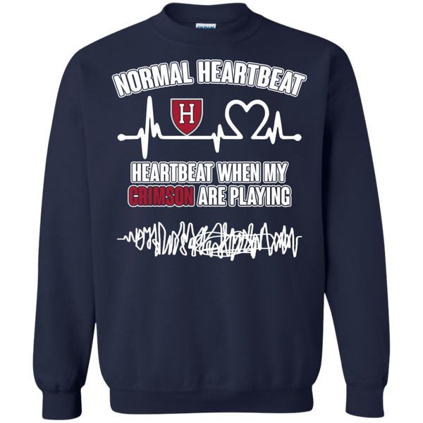 Harvard Crimson T shirts Heartbeat When My Crimson Playing Hoodies Sweatshirts