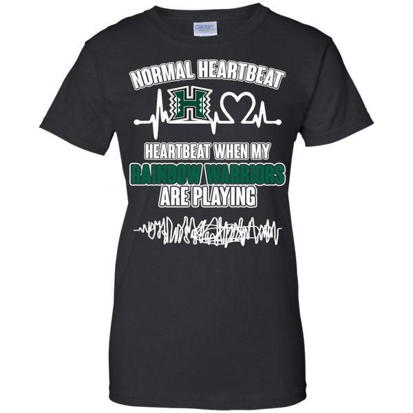 Hawaii Rainbow Warriors T shirts Heartbeat When My Rainbow Warriors Playing Hoodies Sweatshirts