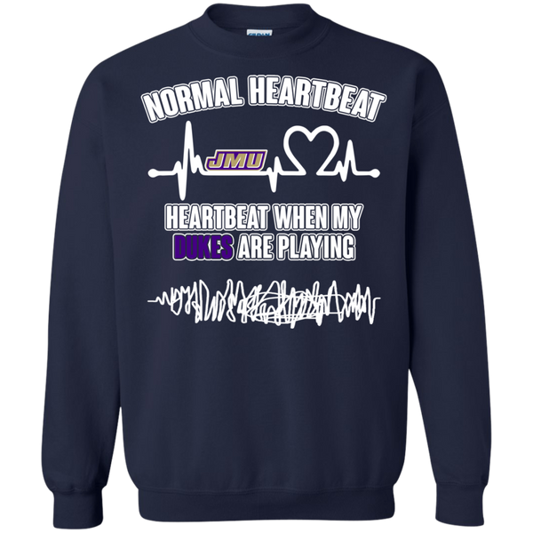 James Madison Dukes T shirts Heartbeat When My Dukes Playing Hoodies Sweatshirts