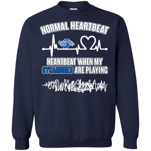 Indiana State Sycamores T shirts Heartbeat When My Sycamores Playing Hoodies Sweatshirts