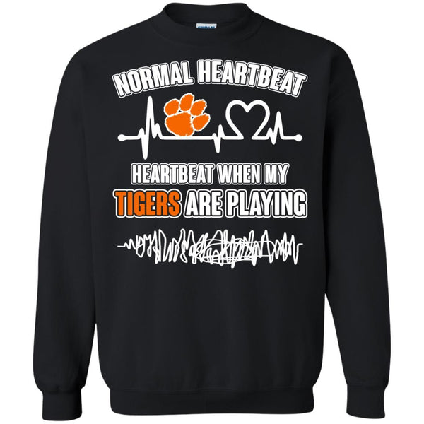 Clemson Tigers T shirts Heartbeat When My Tigers Playing Hoodies Sweatshirts