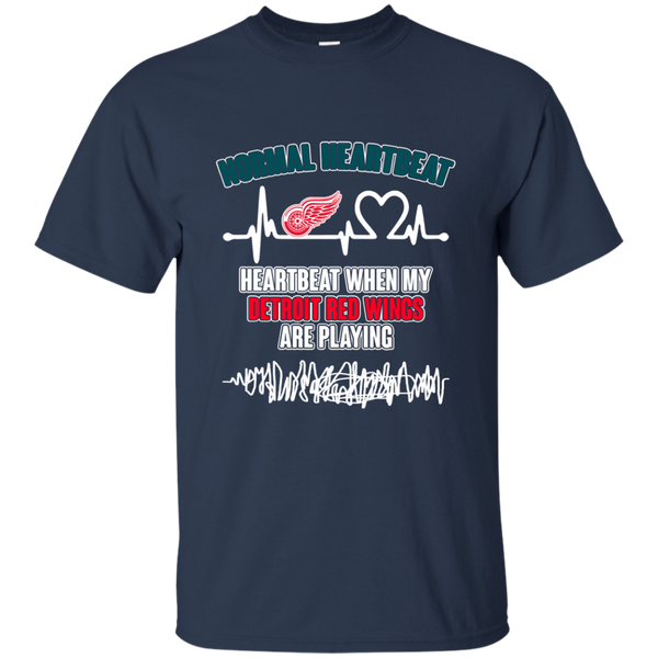 Detroit Red Wings T shirts Heartbeat When My Detroit Red Wings Playing Hoodies Sweatshirts