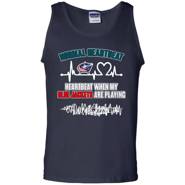 Columbus Blue Jackets T shirts Heartbeat When My Blue Jackets Playing Hoodies Sweatshirts